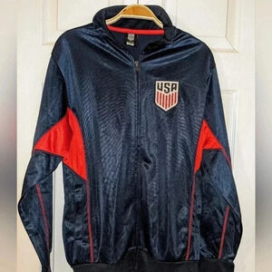 US Soccer National Team: Dark Blue‎ Red Jacket  Full Zipper Sz. Small